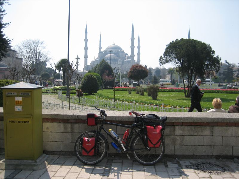 Bike in front of Blue Mosque